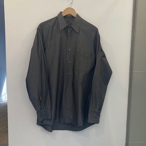 DKNY Loose Fit Charcoal Grey Dress Shirt 16 1/2 34/35
